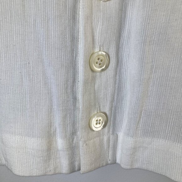 Womens Eskandar Bergdorf Goodman Ribbed Look Linen Button Vest Cream 10 - 12 - Picture 4 of 10